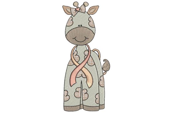 A Designer's Review of the Breast Cancer Ribbon Giraffe Embroidery