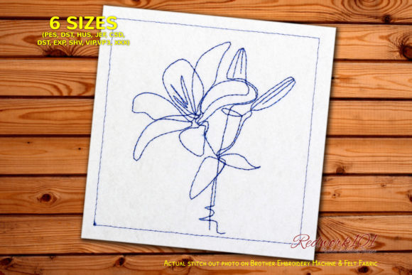 A Review of the Beautiful Lilies Blooming Redwork Embroidery Design