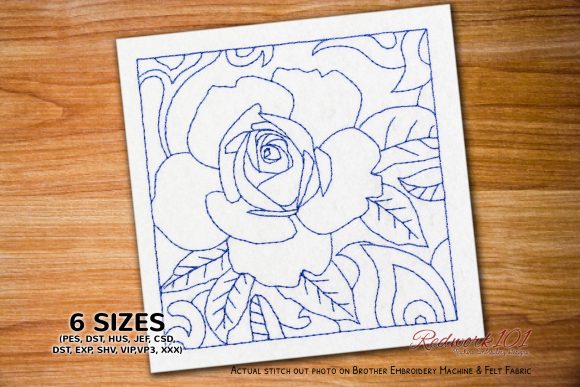 A Timeless Single Rose Embroidery Design for Gifts