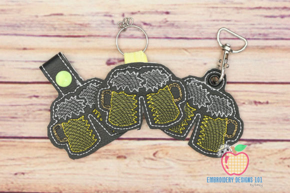 Beer Cheers Mug Dink in the Hoop Keyfob: Designer’s First Look