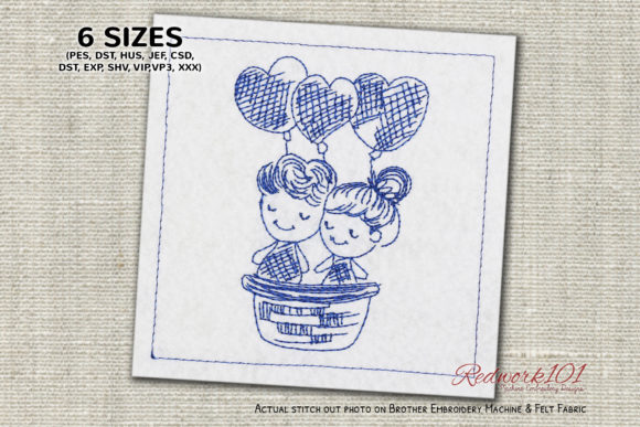 Couple in Hot Air Balloon Redwork: A Designer’s Review