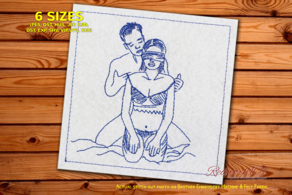 Couple on Beach: A Romantic Embroidery Design Review