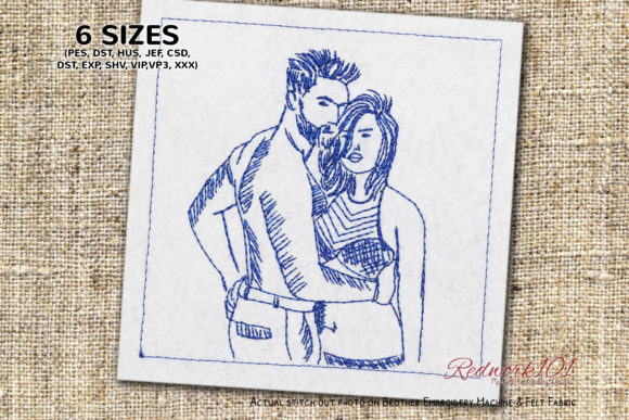 Couple Posing Redwork Design: A Seller’s Review