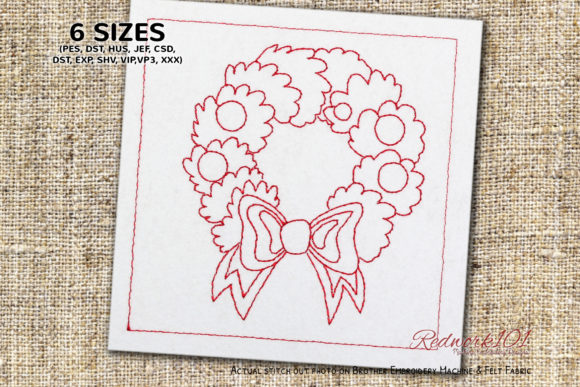 Decorative Holly Wreath for Christmas Embroidery Review