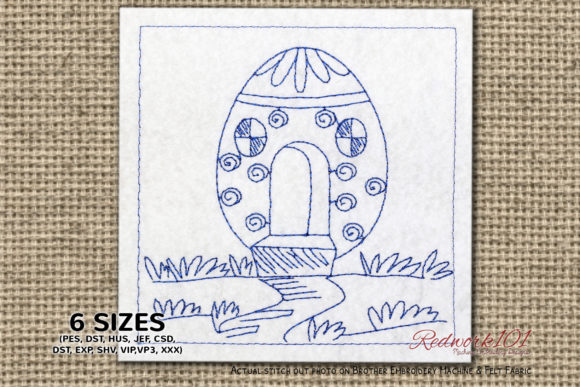 Easter Egg House with Door Redwork: A Craft Fair Product Review