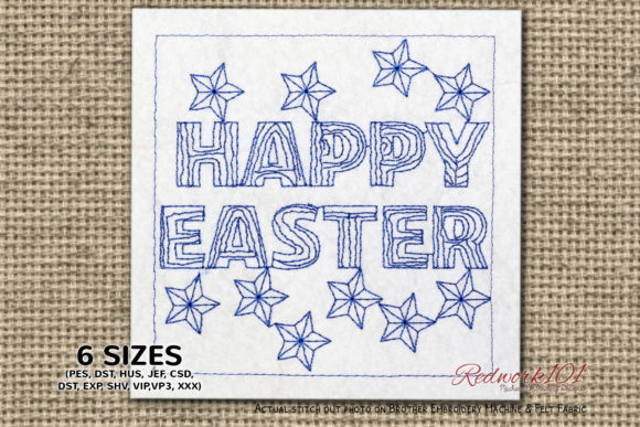 Happy Easter Redwork Embroidery Design Review