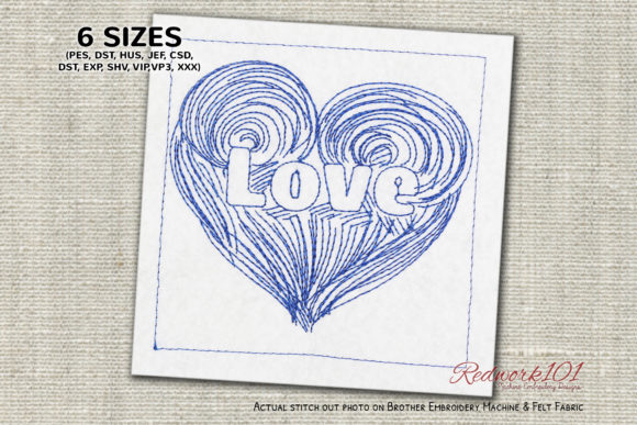 Loveeee with Wave Design Redwork Embroidery Review