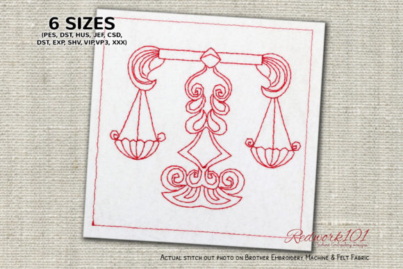 Scale Libra Zodiac Sign Redwork: A Seller’s Review